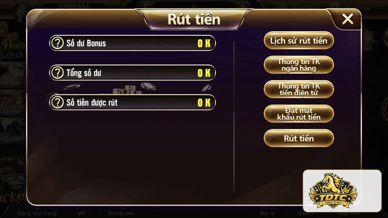 Hướng dẫn rút tiền tại TDTC